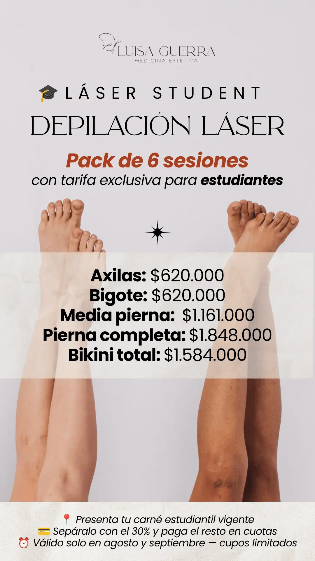 Depilación Láser - Pack 6 Sesiones
